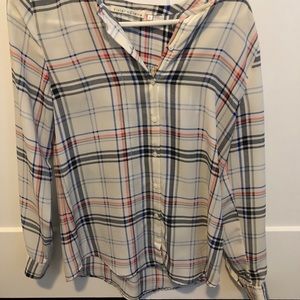 Women’s sheer plaid blouse, Nordstrom